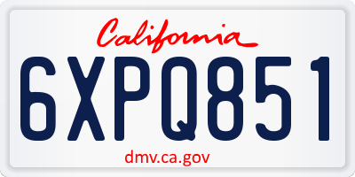 CA license plate 6XPQ851
