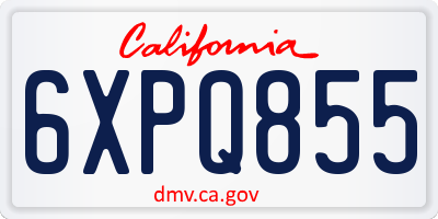 CA license plate 6XPQ855