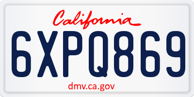 CA license plate 6XPQ869