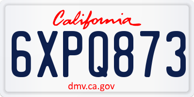 CA license plate 6XPQ873