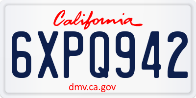 CA license plate 6XPQ942