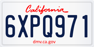 CA license plate 6XPQ971