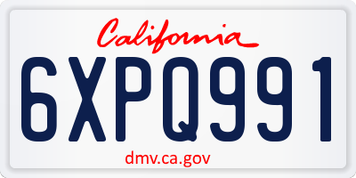 CA license plate 6XPQ991