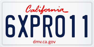 CA license plate 6XPR011