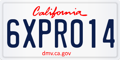 CA license plate 6XPR014