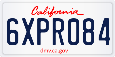 CA license plate 6XPR084