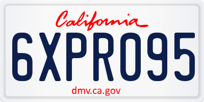 CA license plate 6XPR095