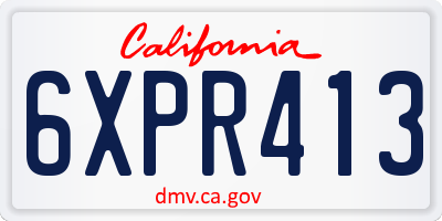 CA license plate 6XPR413