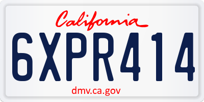 CA license plate 6XPR414