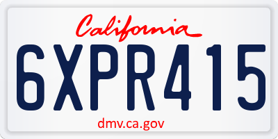 CA license plate 6XPR415