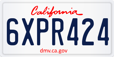 CA license plate 6XPR424