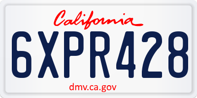 CA license plate 6XPR428