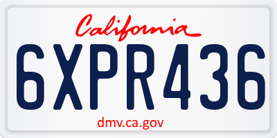 CA license plate 6XPR436