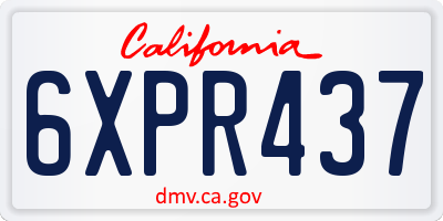 CA license plate 6XPR437