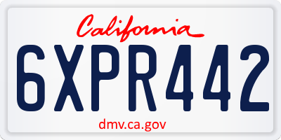 CA license plate 6XPR442