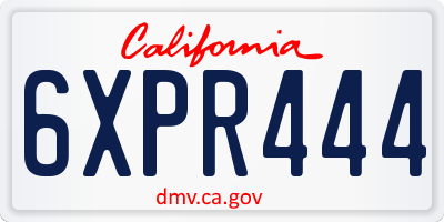 CA license plate 6XPR444