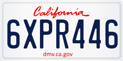 CA license plate 6XPR446