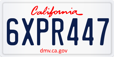 CA license plate 6XPR447