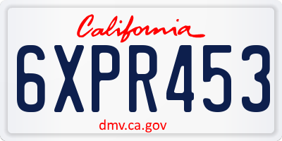 CA license plate 6XPR453