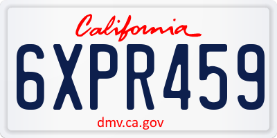 CA license plate 6XPR459