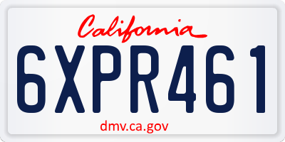 CA license plate 6XPR461