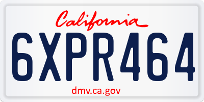 CA license plate 6XPR464