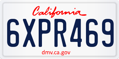 CA license plate 6XPR469
