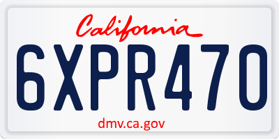CA license plate 6XPR470