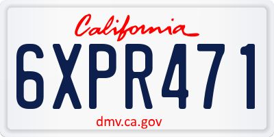 CA license plate 6XPR471