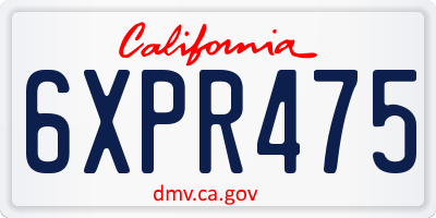 CA license plate 6XPR475