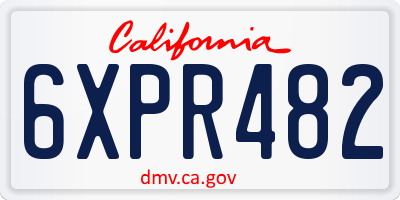 CA license plate 6XPR482