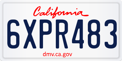 CA license plate 6XPR483