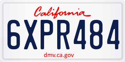 CA license plate 6XPR484