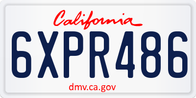 CA license plate 6XPR486