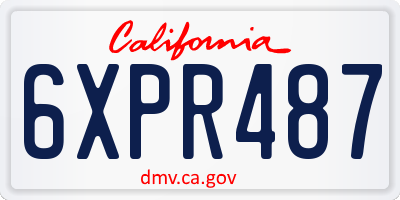CA license plate 6XPR487
