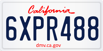 CA license plate 6XPR488