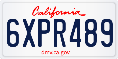 CA license plate 6XPR489