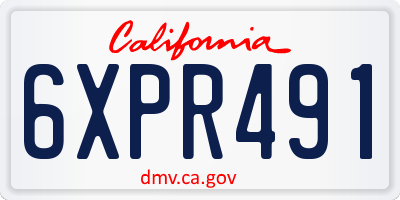 CA license plate 6XPR491