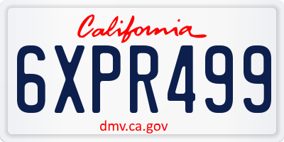 CA license plate 6XPR499