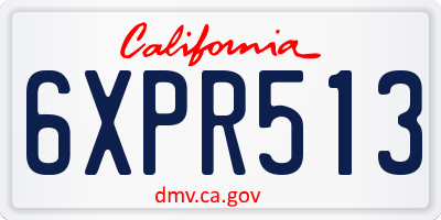 CA license plate 6XPR513