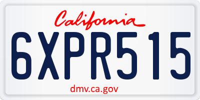 CA license plate 6XPR515