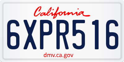 CA license plate 6XPR516