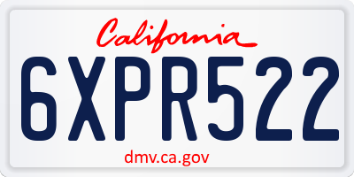 CA license plate 6XPR522