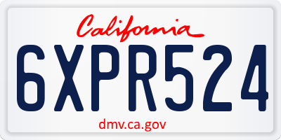 CA license plate 6XPR524