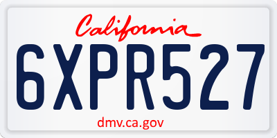 CA license plate 6XPR527