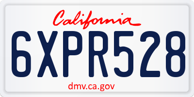CA license plate 6XPR528