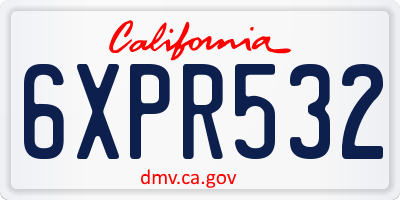 CA license plate 6XPR532