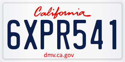 CA license plate 6XPR541