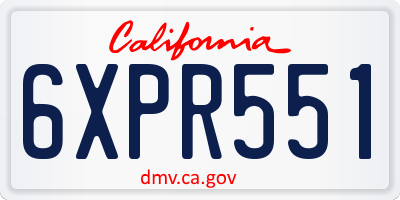 CA license plate 6XPR551