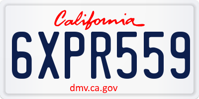 CA license plate 6XPR559